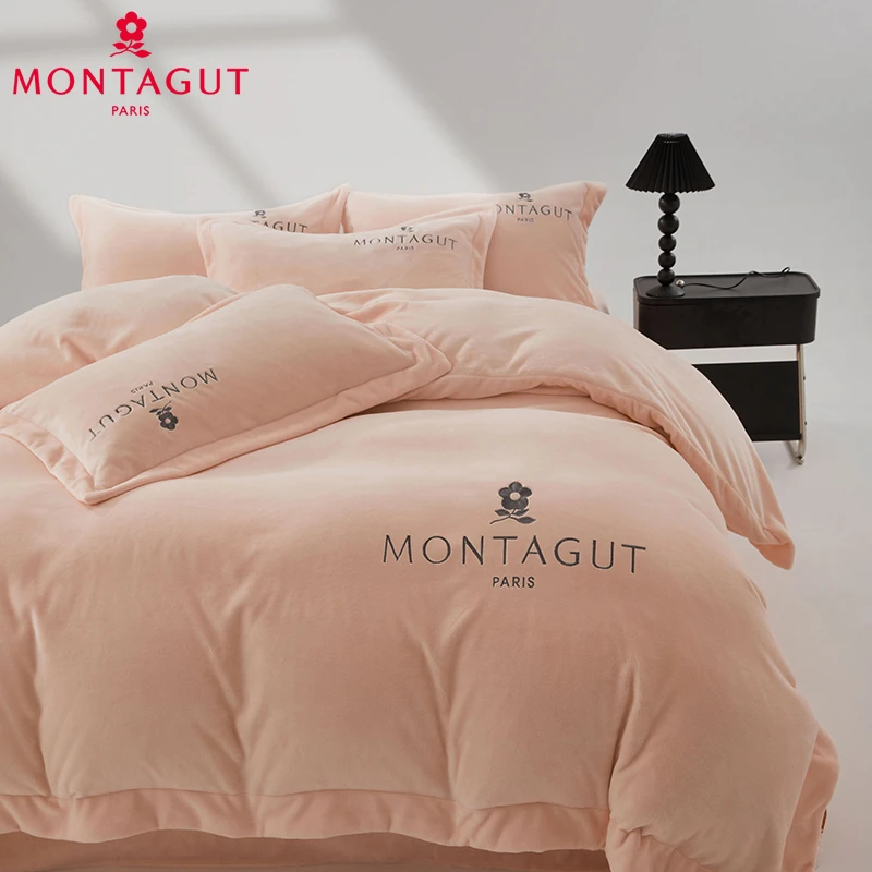 Montagut/梦特娇2024新款A类超细牛奶绒床上四件套高克重 10-11斤