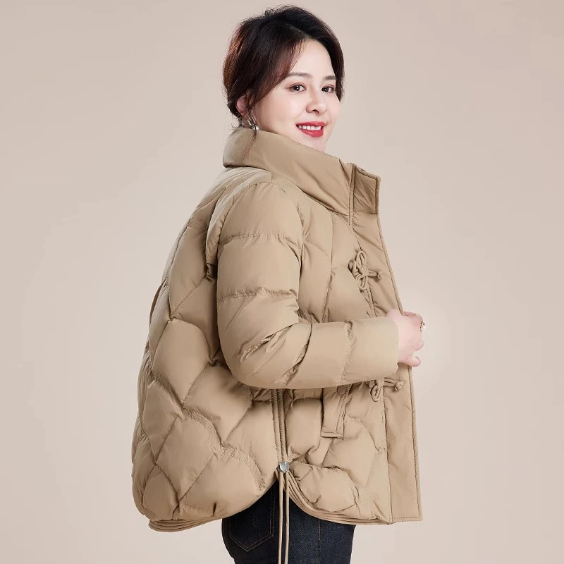 中年妈妈秋冬外套洋气棉袄2024新款冬季棉衣中老年女冬装羽绒棉服