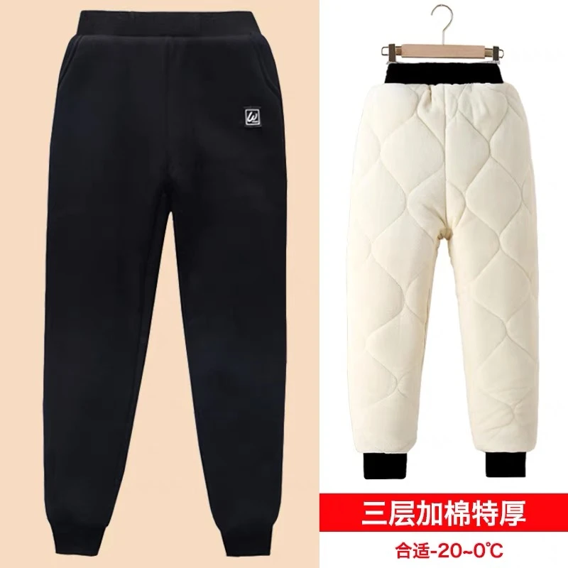 【品牌】儿童棉裤加绒加厚一条过冬三层夹棉裤子外穿中大童运动裤潮