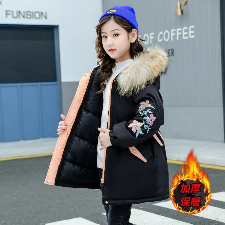【品牌】女童棉服洋气女童棉衣冬装款儿童棉袄中长款外套韩版中大童