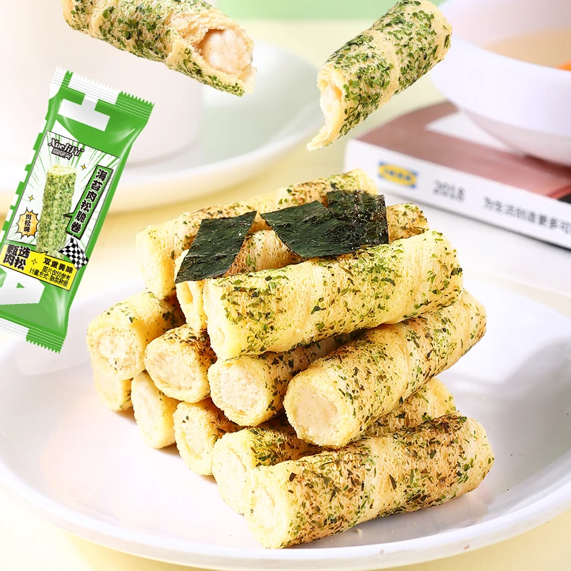 （拍2件发100支）海苔肉松卷散装追剧酥香肉松夹心脆卷网红解馋零食