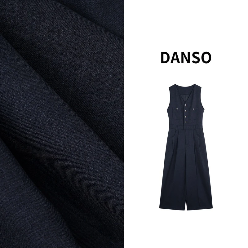 DANSO【通勤主义】玉美华显瘦气质高腰时尚休闲阔腿连体裤SW0538