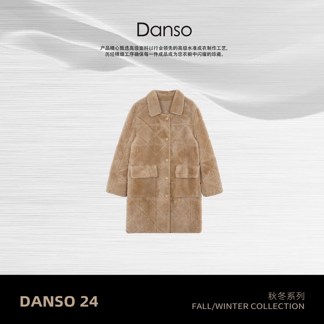 DANSO【拉 贡外套】玉美华秋冬时尚通勤皮毛一体皮草SW1006