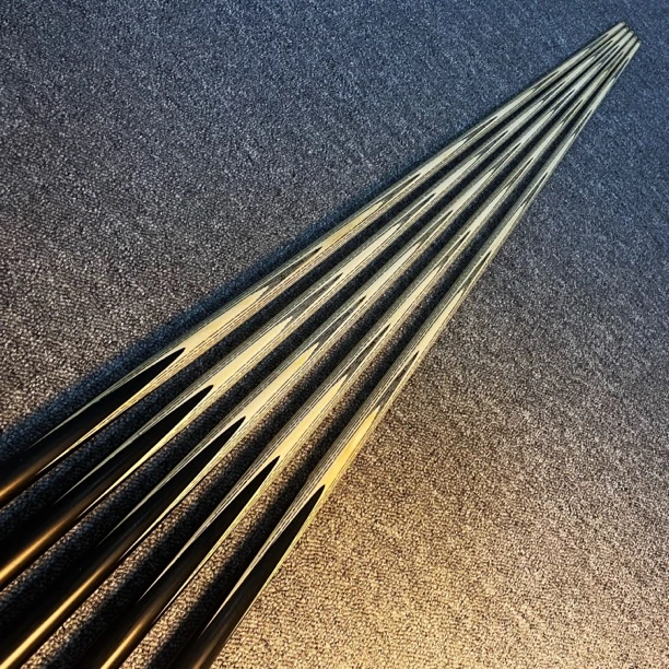 机雕剑纹黑通手工台球杆一体通杆10.2中八专用偏硬通透