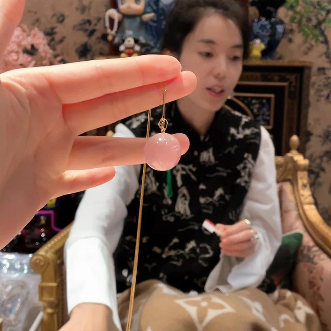 水晶吊坠(赠链)18K金镶嵌幸****青2号