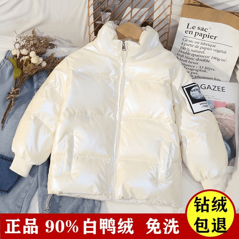 【小扬哥推荐】冬季轻薄反季清仓儿童羽绒服男童女童短款白色中大