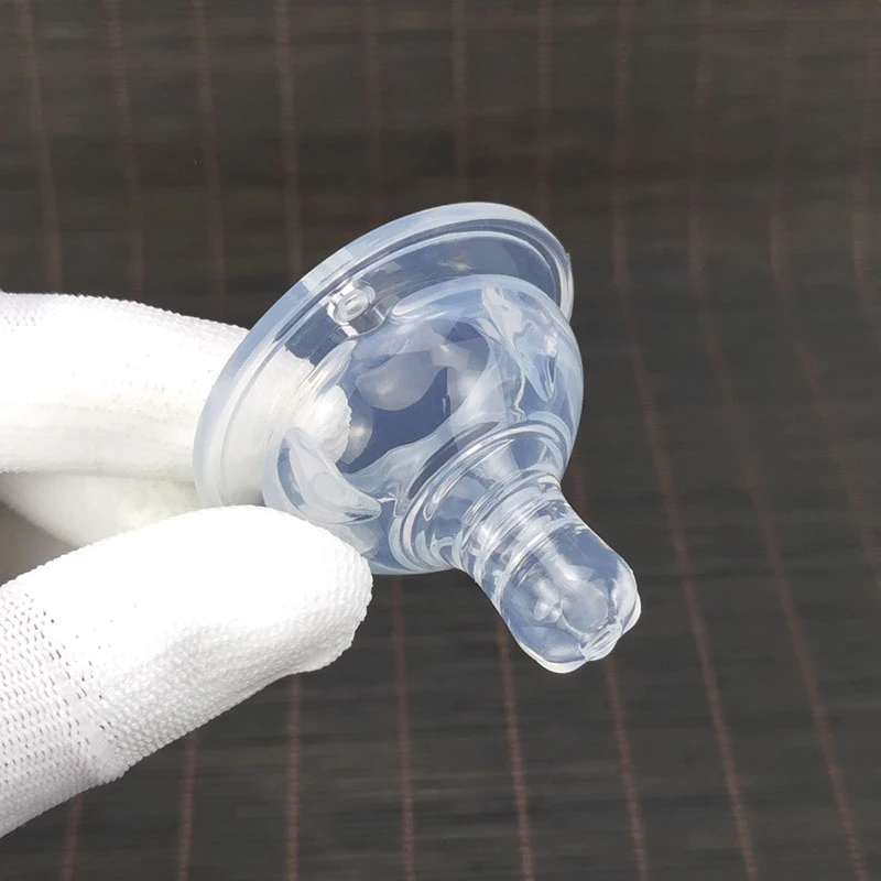 5cm宽口径通用超软硅胶奶嘴防呛防胀气超小圆孔十字孔无孔自开孔