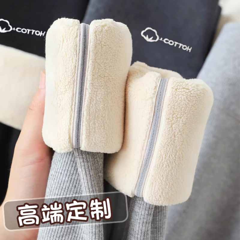 打底裤女秋冬外穿2025新款灰色加绒加厚大码高腰紧身小脚铅笔裤子