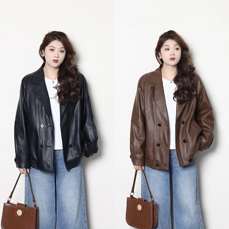 QC宣宣-【随意甜酷】微胖大码女秋冬百搭显瘦港风短外套 ZY409J36