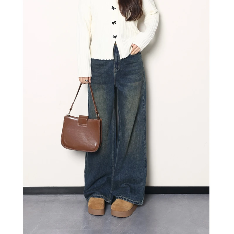 QC-宣宣【富士幻想集】微胖大码女秋冬百搭气质休闲牛仔裤ZY408Q72