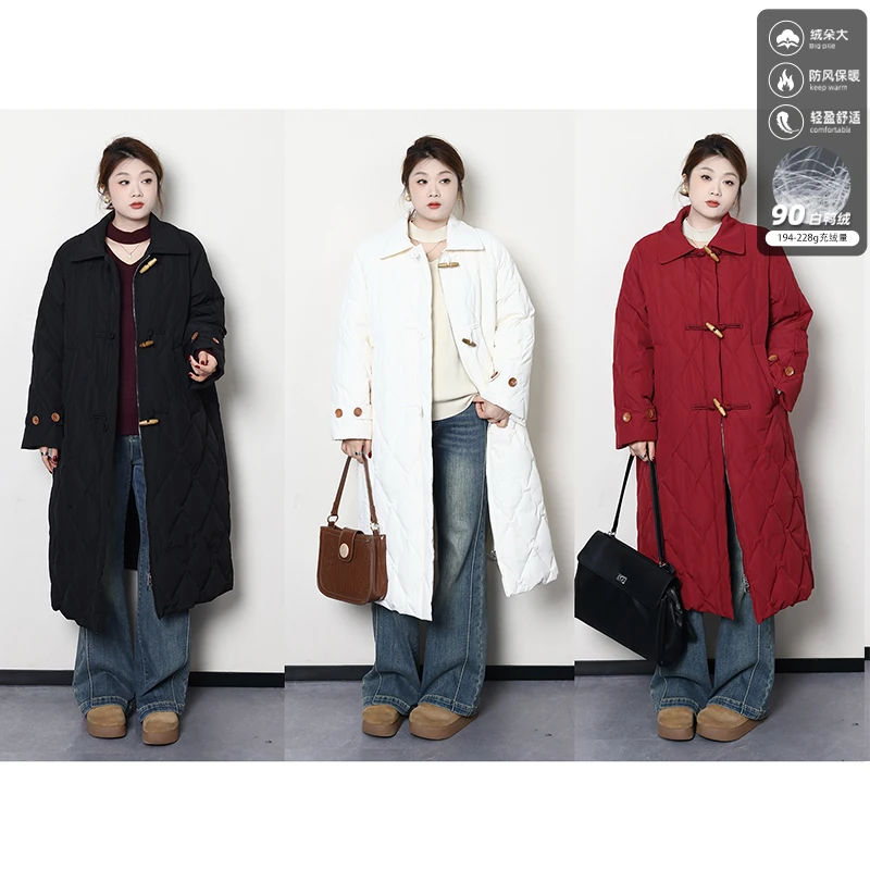 QC-宣宣【丹麦雪境】微胖大码女冬百搭休闲保暖长款羽绒服ZY407J81