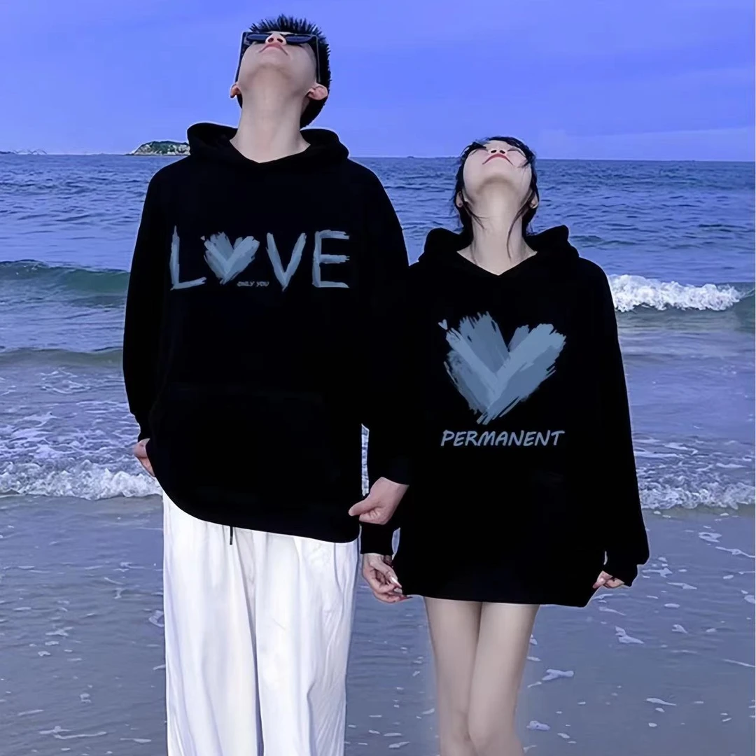情侣装2025新款网红爆款连帽卫衣男女秋冬高级感宽松潮流加绒卫衣