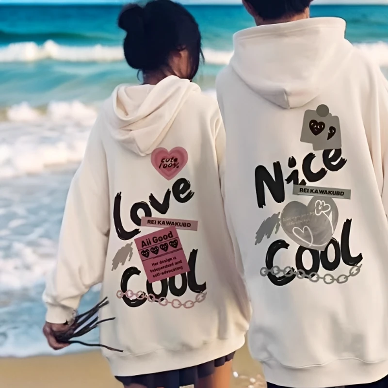 情侣卫衣2025新款一男一女春秋爆款连帽卫衣宽松韩版慵懒风情侣装