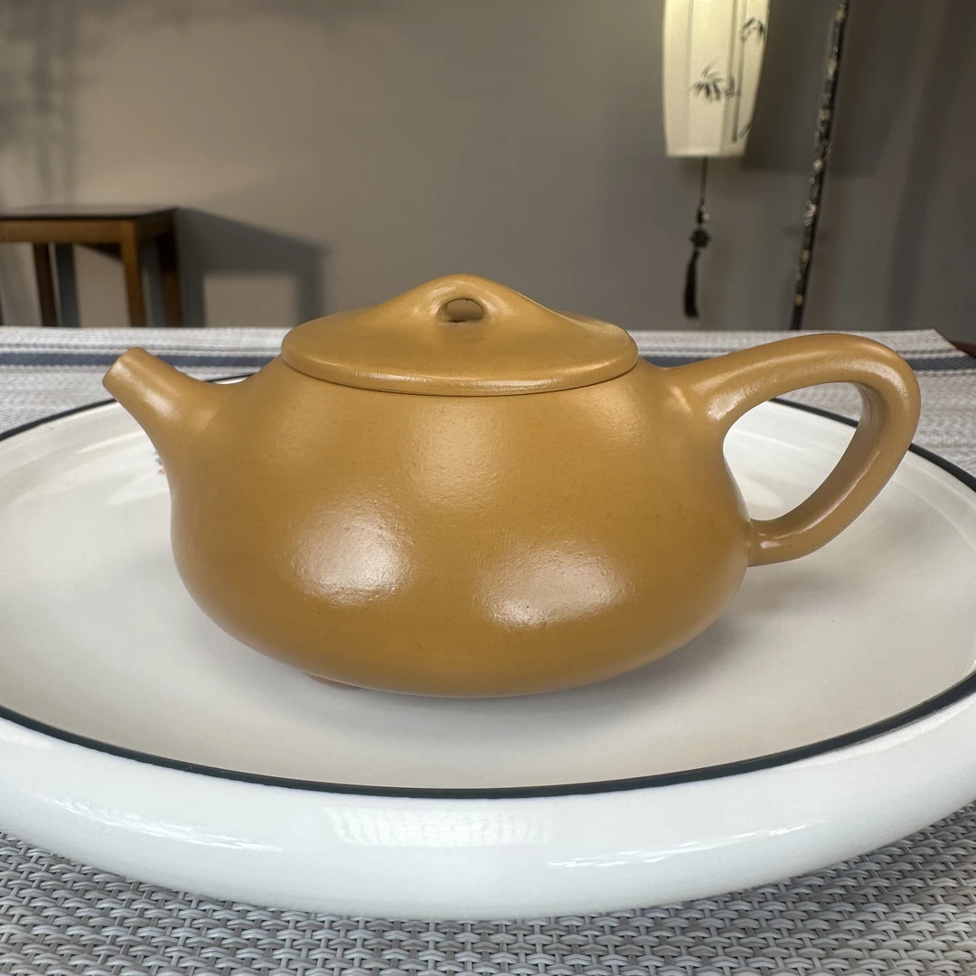 059宜兴原矿紫砂壶黄金朱泥光器景舟石瓢手工茶壶