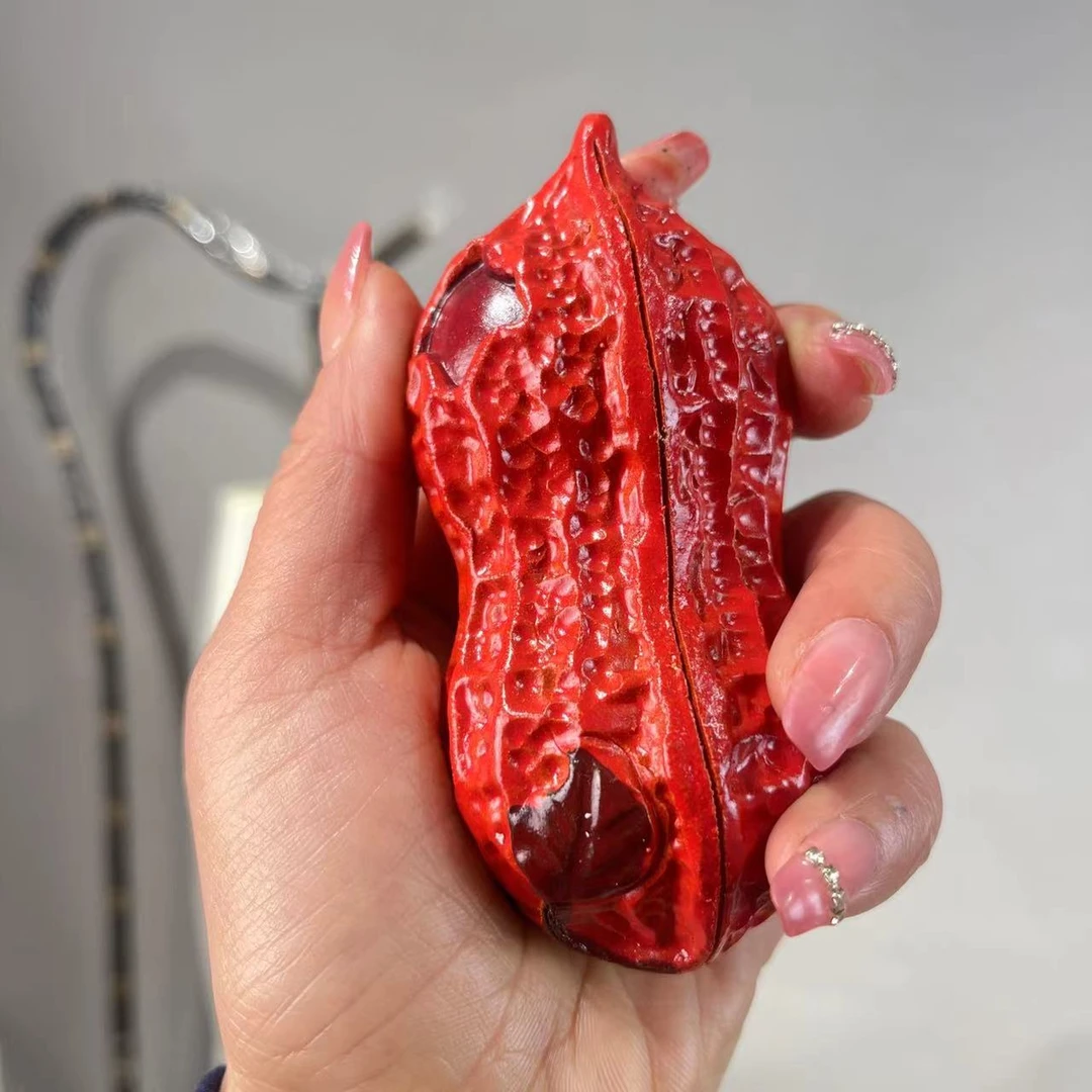 宜兴丁蜀镇高端精美紫砂变色花生茶宠摆件