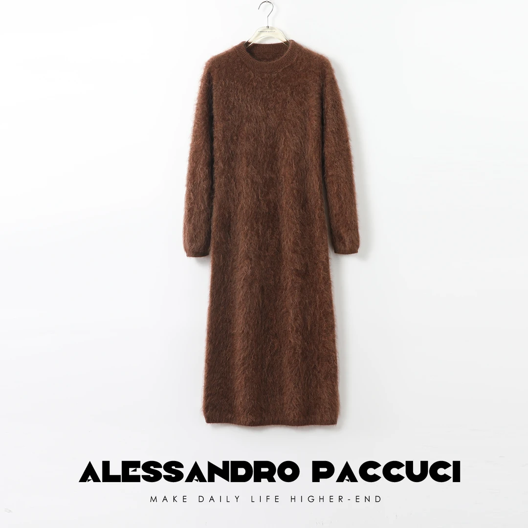 AP洛哥24670X 强推羊绒/蓬松云朵感拉毛 极简松弛懒人连衣裙