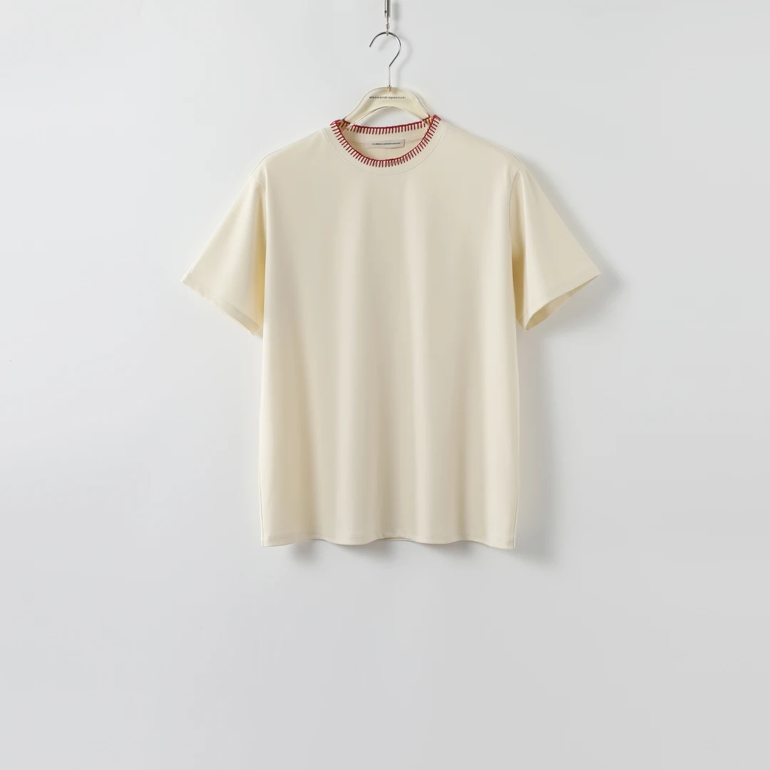 AP洛哥25808X 精梳棉设计感撞色绣花休闲短袖