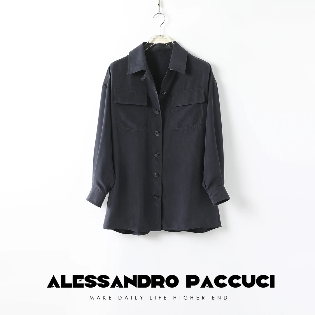 AP洛哥21471 SS 砂洗铜氨纤维 垂顺感拉满复古做旧百搭衬衫