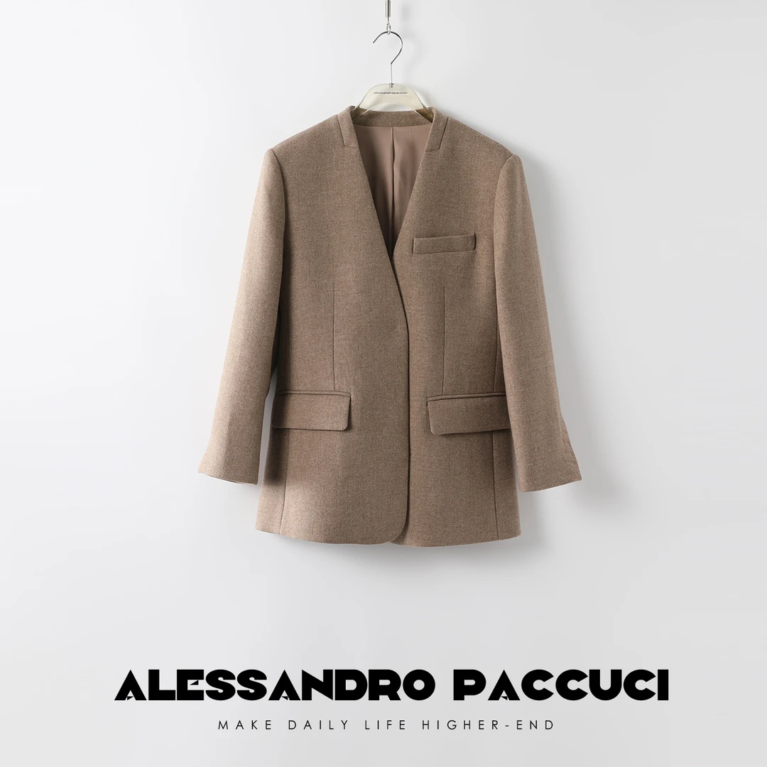 AP洛哥23383X造型刚需高密强捻羊毛知识分子外套