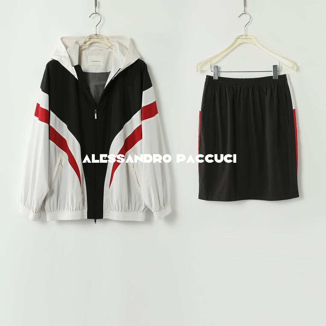 AP洛哥43091WT/42066QB【视觉焦点】撞色拼接校园风夹克外套/休闲裤