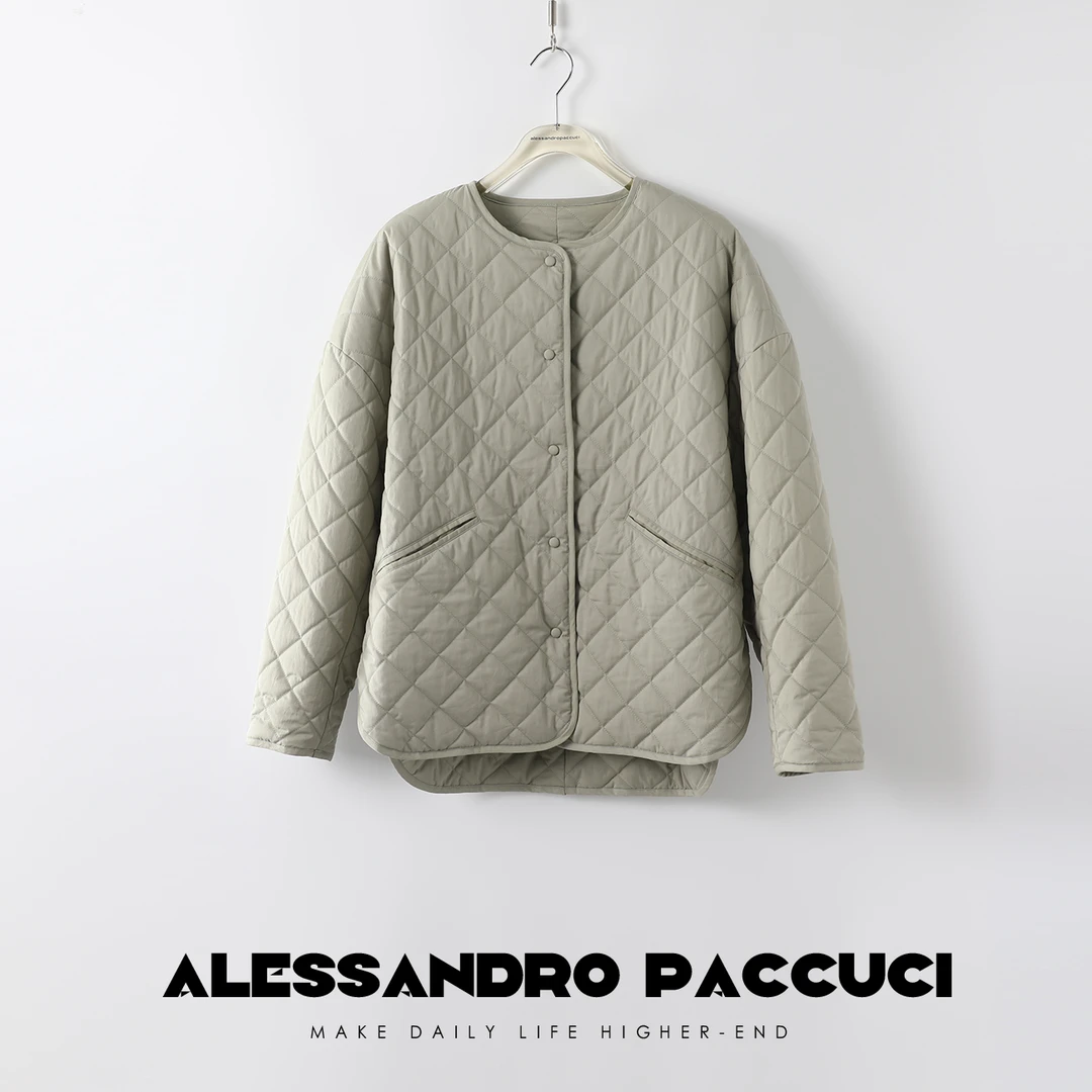 AP洛哥21510X 高支高密棉解构式菱格绗缝外套