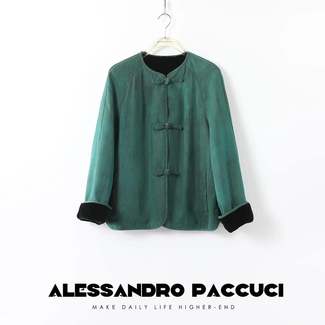 AP洛哥25672宝嘉美水貂 香云纱两穿国风皮草