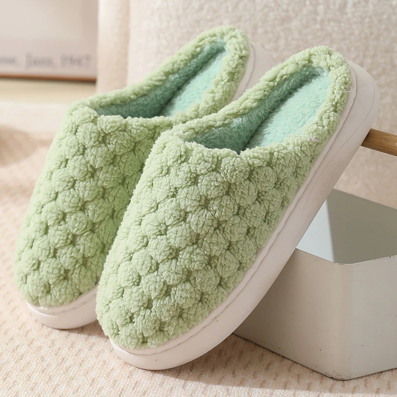 加绒加厚软底软面保暖舒适居家防寒防滑耐磨厚底棉拖鞋秋冬季