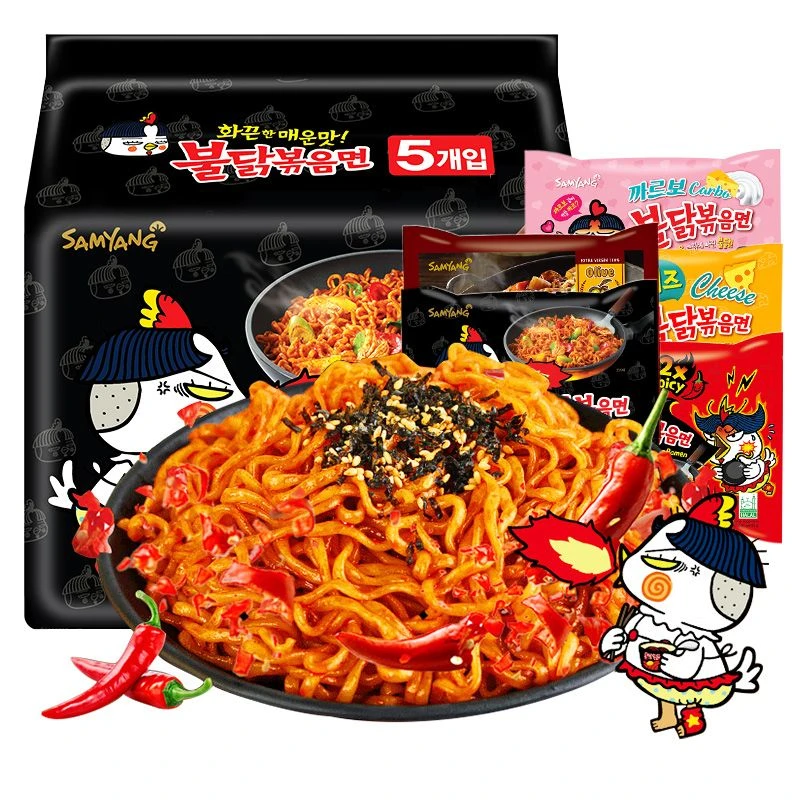 三|养火鸡面韩国进口超辣方便面奶油芝士混合炸酱拌面夜宵泡面