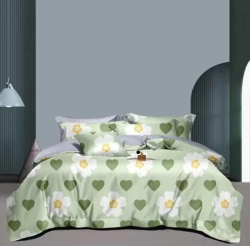 【欣欣向荣】双人床单  绿斜纹 棉  加厚  轻奢简约 送枕套一对