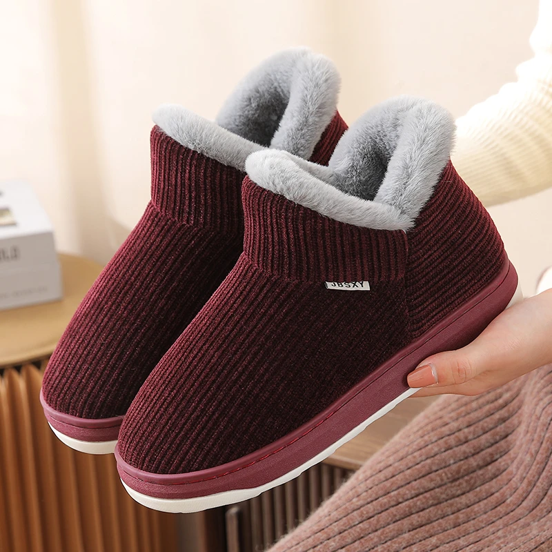 妈妈奶奶老人冬季棉鞋厚防滑保暖中老年棉拖鞋手工棉鞋包跟厚底女