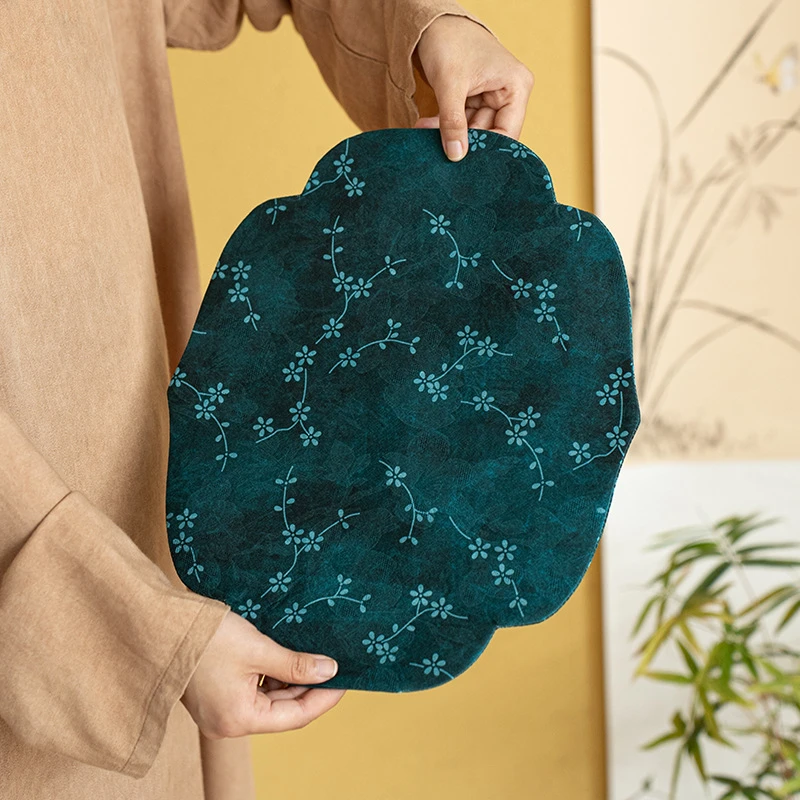 布艺双面干泡茶席茶壶垫禅意复古桌旗茶垫茶道零配小号茶具茶巾