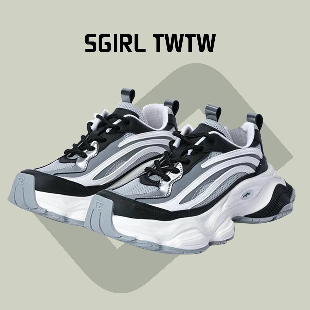 SGIRL TWTW时尚厚底老爹鞋女2024新款百搭网面透气增高休闲运动鞋