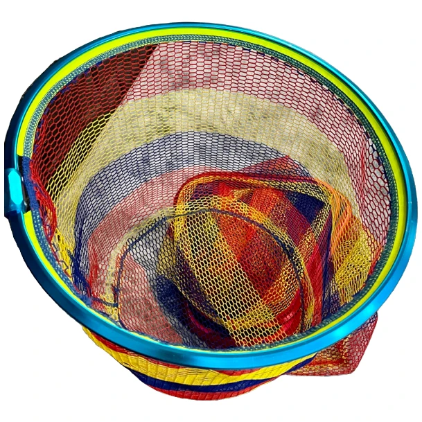 硬款铝合金彩纳米抄网头圆形三角形抄网头大物网头渔具垂钓装备