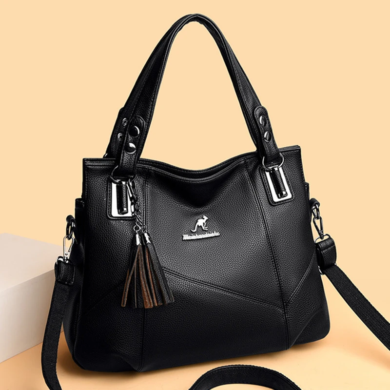 米琦袋鼠大容量送妈妈手提包2025新款简约时尚中年女士单肩斜挎包