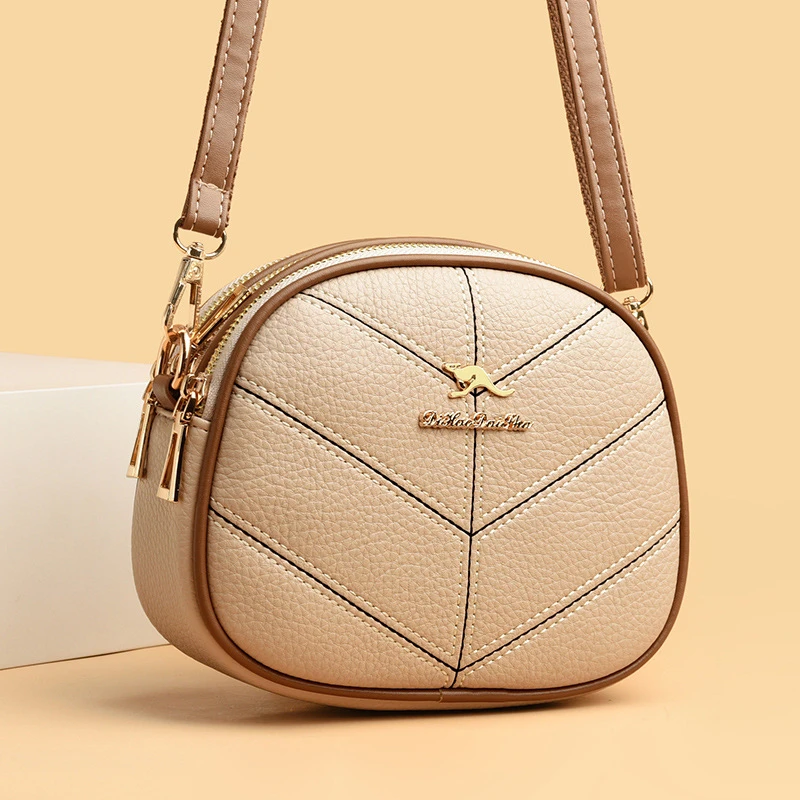 米琦袋鼠软皮小包包女2025新款韩版中年妈妈包百搭轻便单肩斜挎包