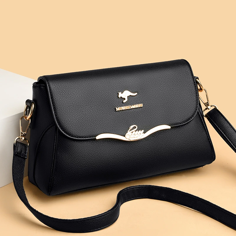 米琦袋鼠女包休闲时尚简约中年女士妈妈斜挎包2024新款大气单肩包