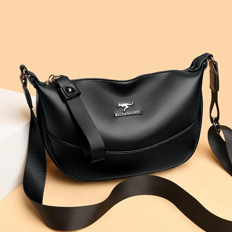 米琦袋鼠时尚大容量百搭送妈妈单肩包2025新款中年女士软皮斜挎包