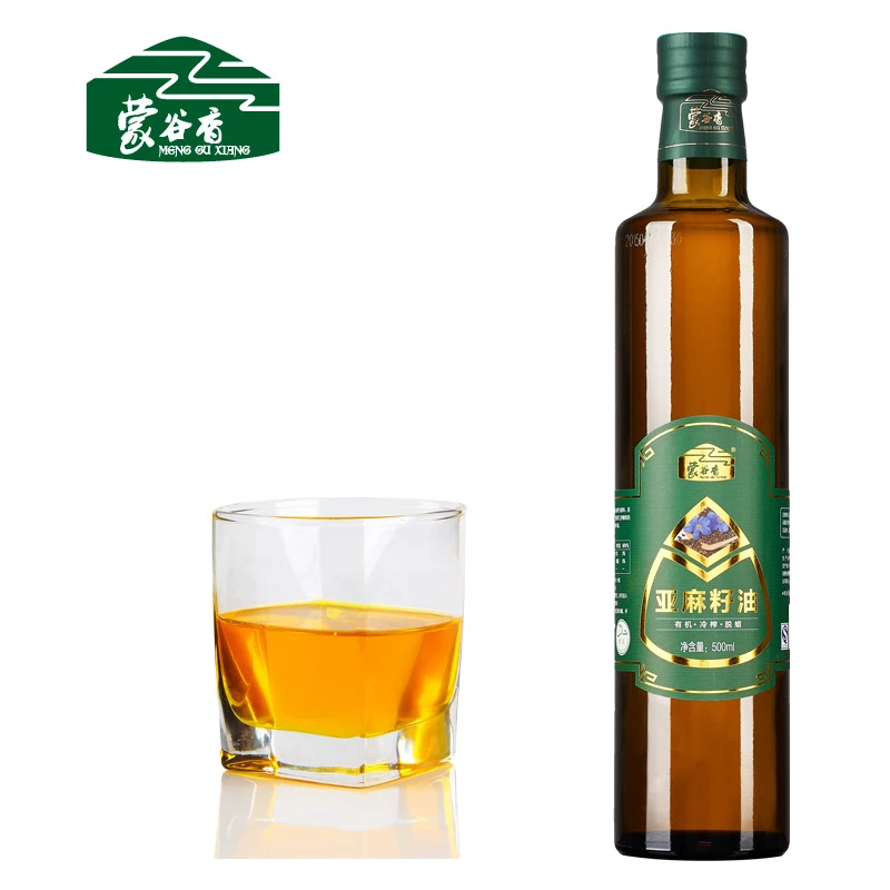 【8专属】蒙谷香有机冷榨 一级亚麻籽油500ml 亚麻酸含量61.8%