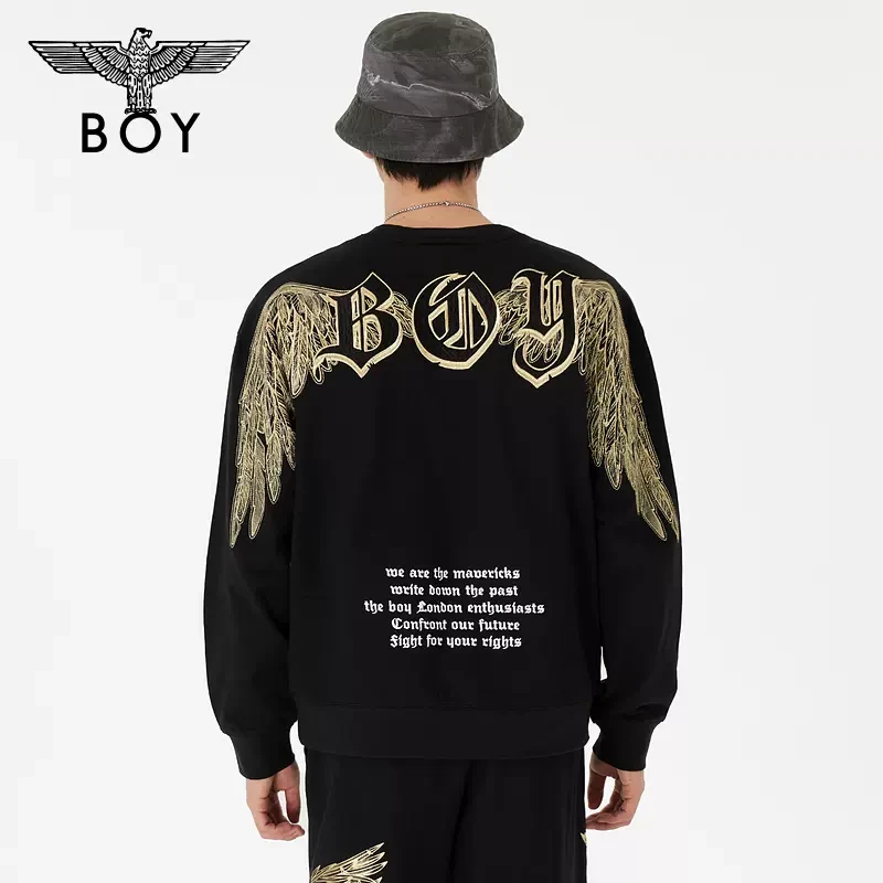 【守护天使】BOYLONDON男女同款春夏时尚新品设计感潮酷卫衣 N03013
