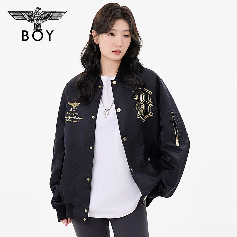 BOY字母logo印花时尚休闲百搭情侣潮流耐磨夹克外套N25005