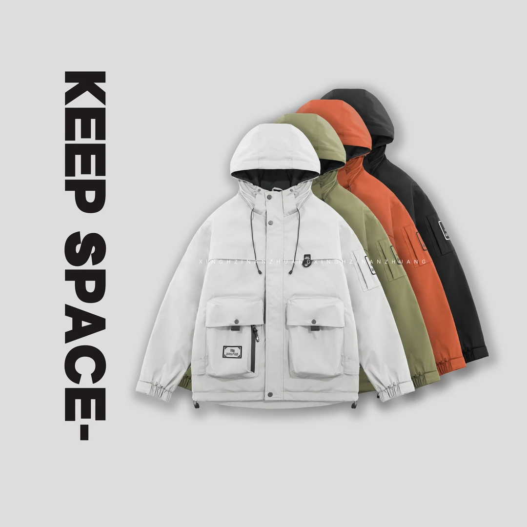 冬季男士休闲三防加棉派克服户外保暖棉衣外套24411#0018