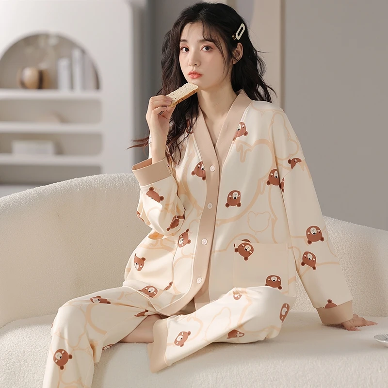 芯语婷34397新款爆款睡衣女款春秋季长袖家居服卡通外穿套装冬季