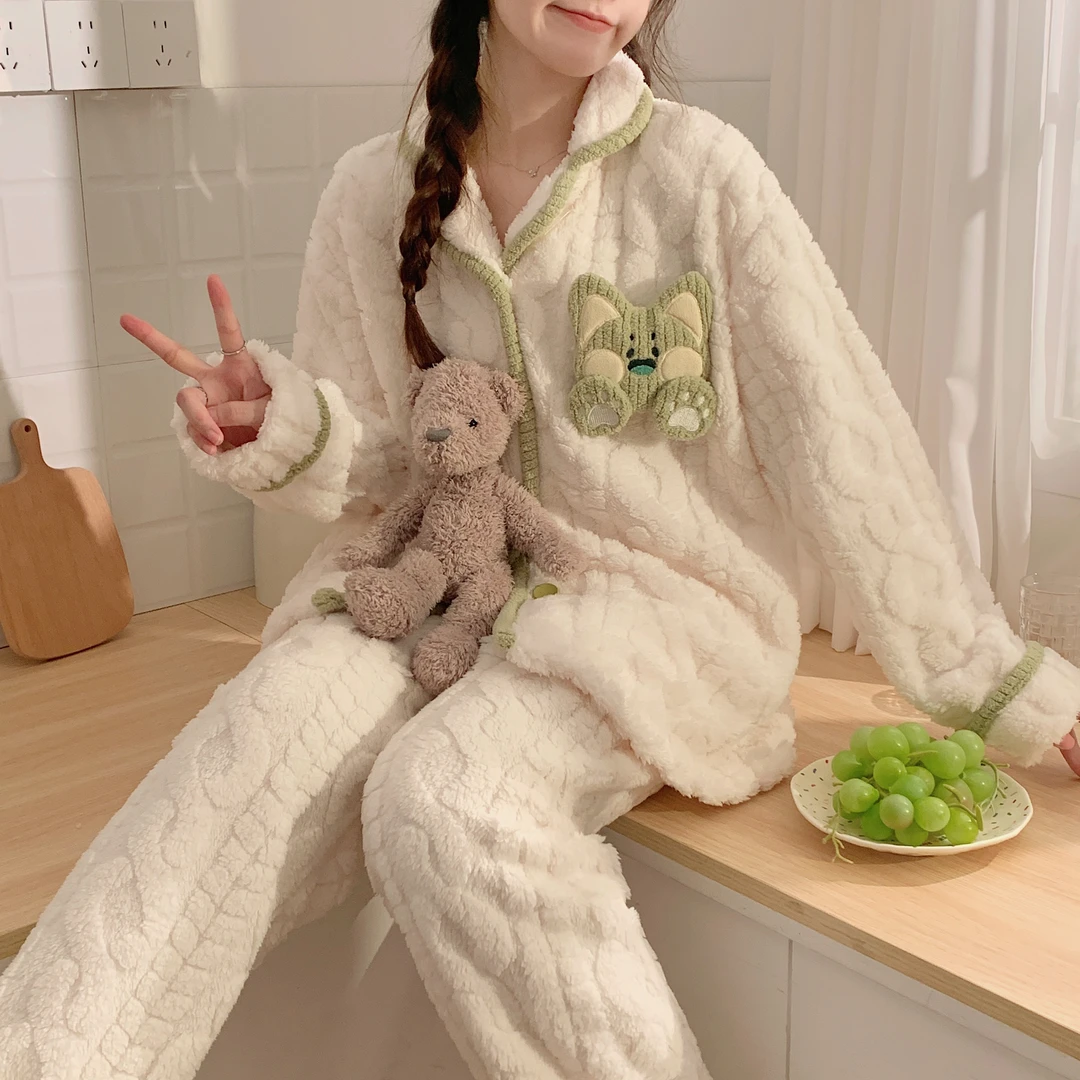 2023爆款秋冬季绒款家居服套装保暖加厚宽松家居服可外穿