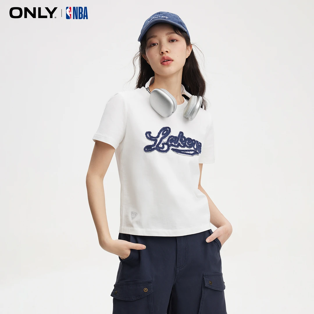 ONLY2024秋季新款时尚NBA联名款休闲圆领短袖T恤女|124101087