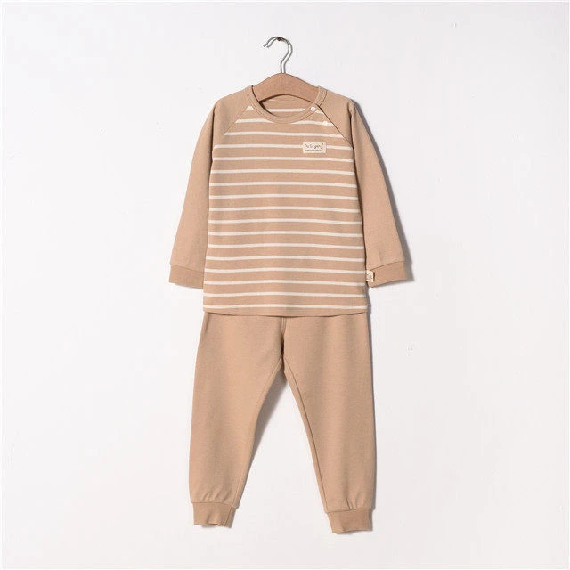 朴素耕NVK01肩开扣套装宝宝儿童秋冬纯棉保暖秋衣秋裤套装长袖