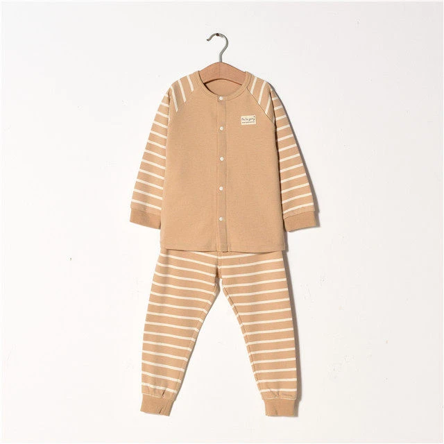 朴素耕NVK02对开襟套装男童女童秋衣裤纯棉秋衣裤套装儿童长袖