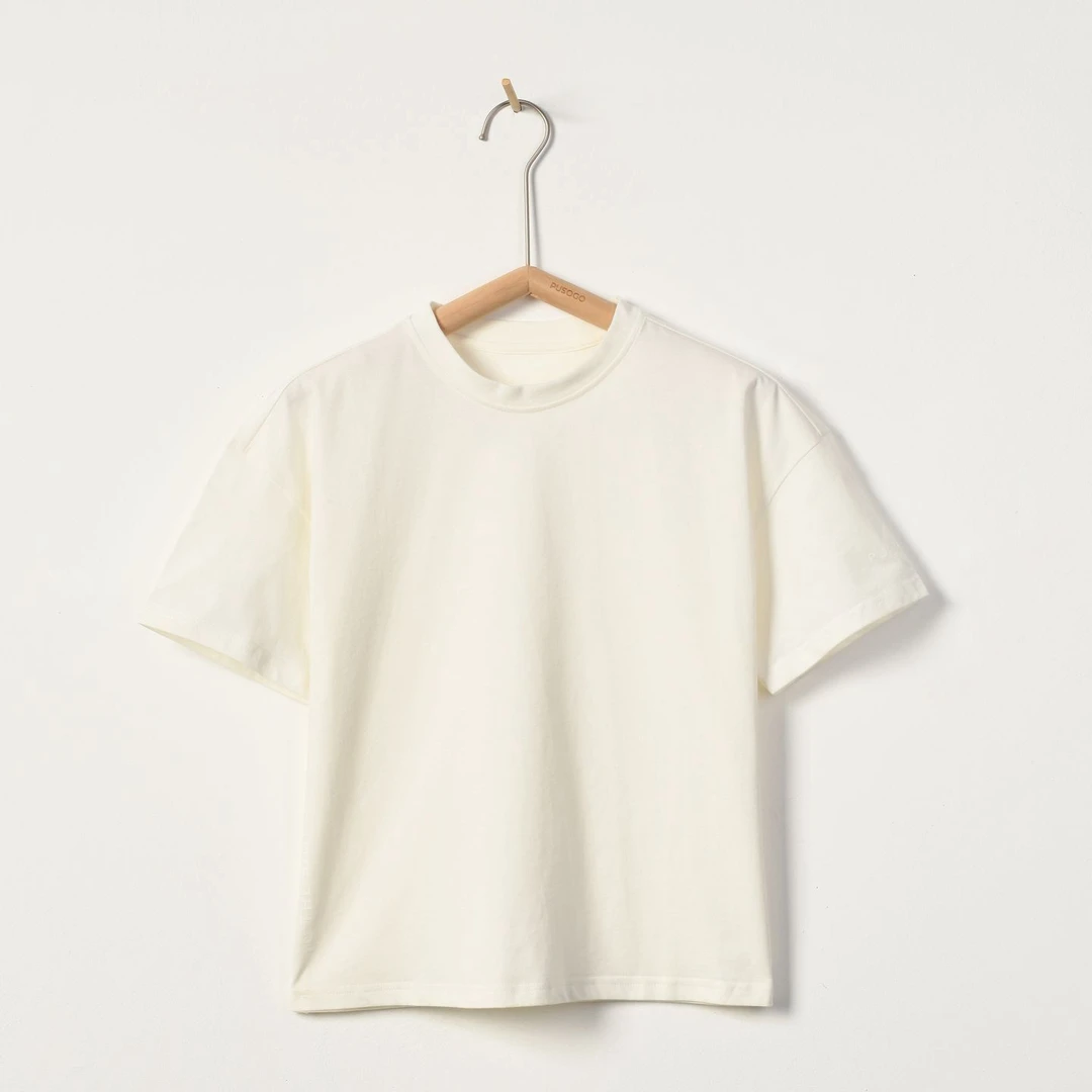 朴素耕YXQZ04/5/6儿童字母T恤白色纯棉休闲简约圆领亲子装成人