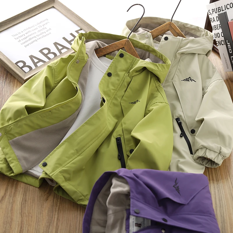 男童加绒外套秋冬装新款儿童连帽防风保暖冬装男孩棉衣