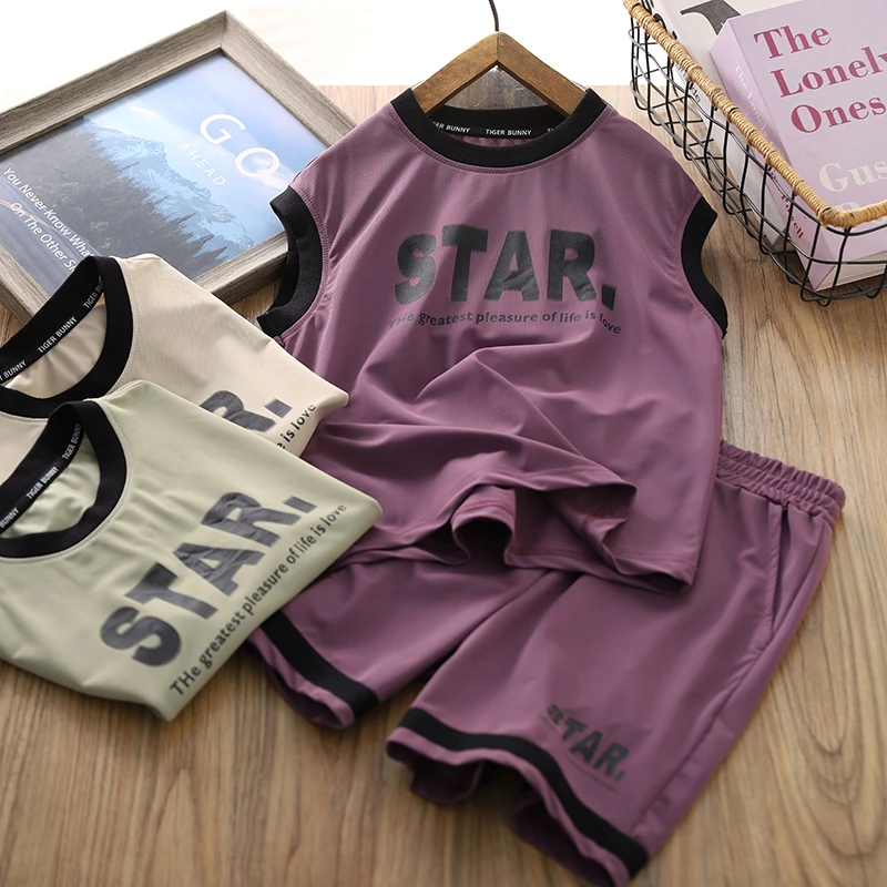 男童夏装套装儿童运动服2024新款夏季凉感透气速干篮球服两件套潮