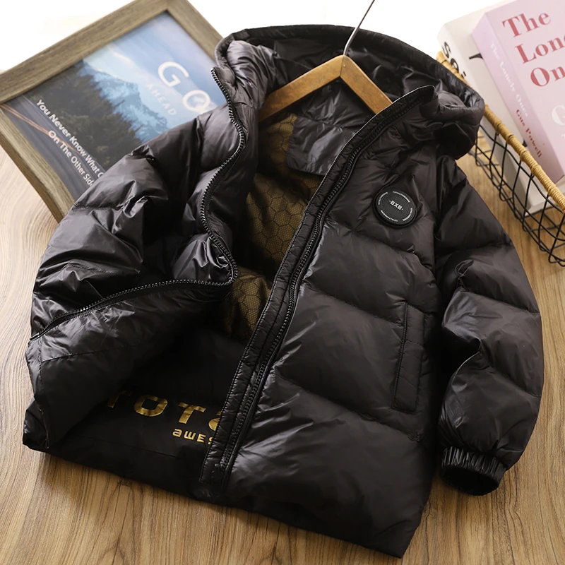 童装儿童羽绒服2023秋冬新款男童三防加厚连帽短款面包服冬装外套